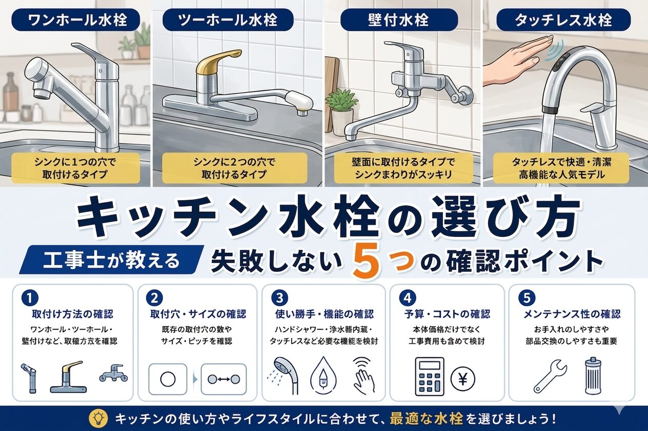 サムネイル-キッチン水栓の選び方｜工事士が教える失敗しない5つの確認ポイント